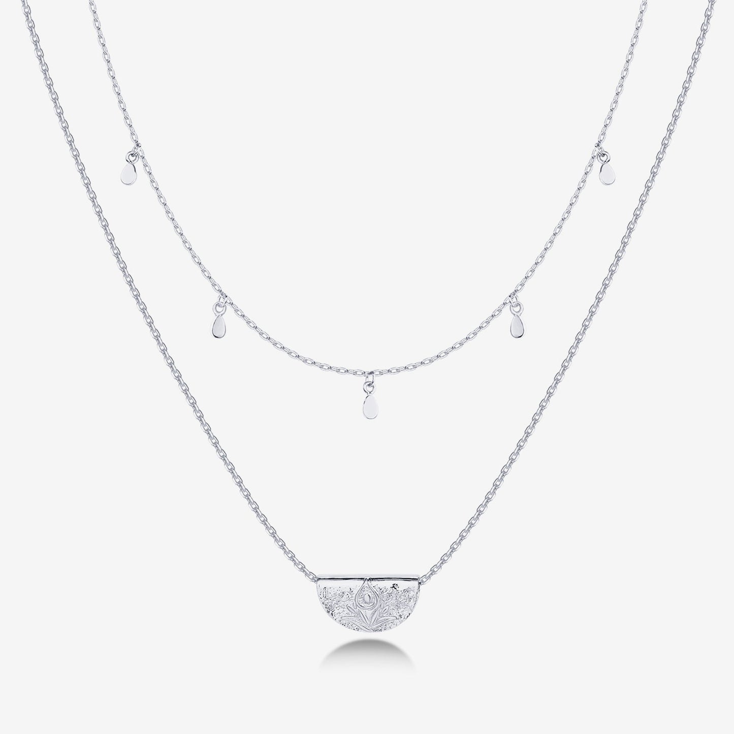 Layered Droplet Station Necklace