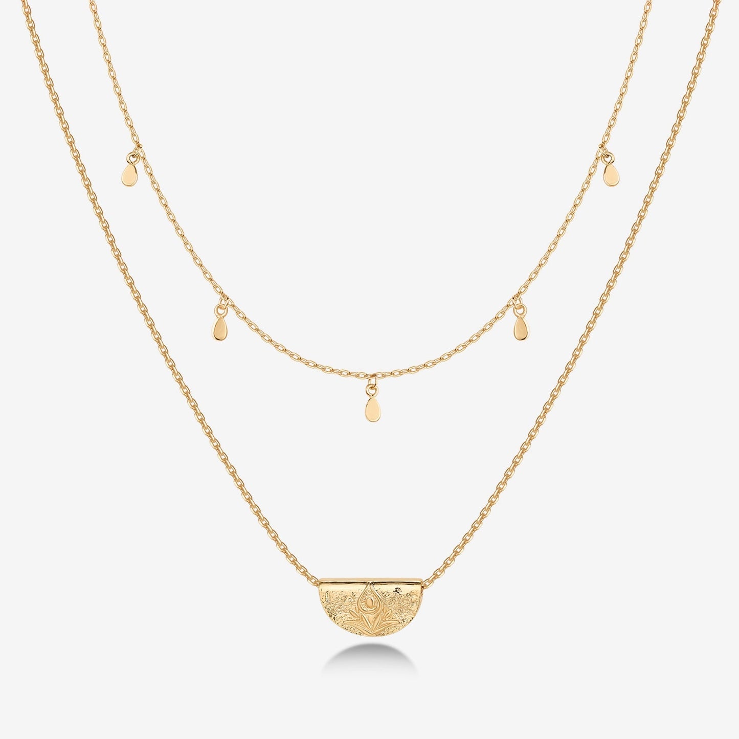 Layered Droplet Station Necklace