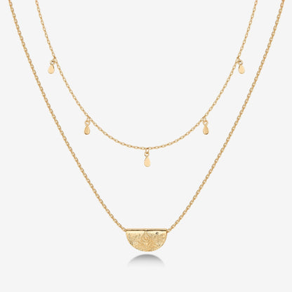 Layered Droplet Station Necklace