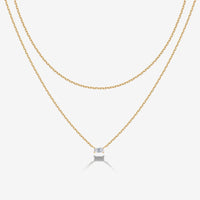 Layered Baguette Pendant Necklace