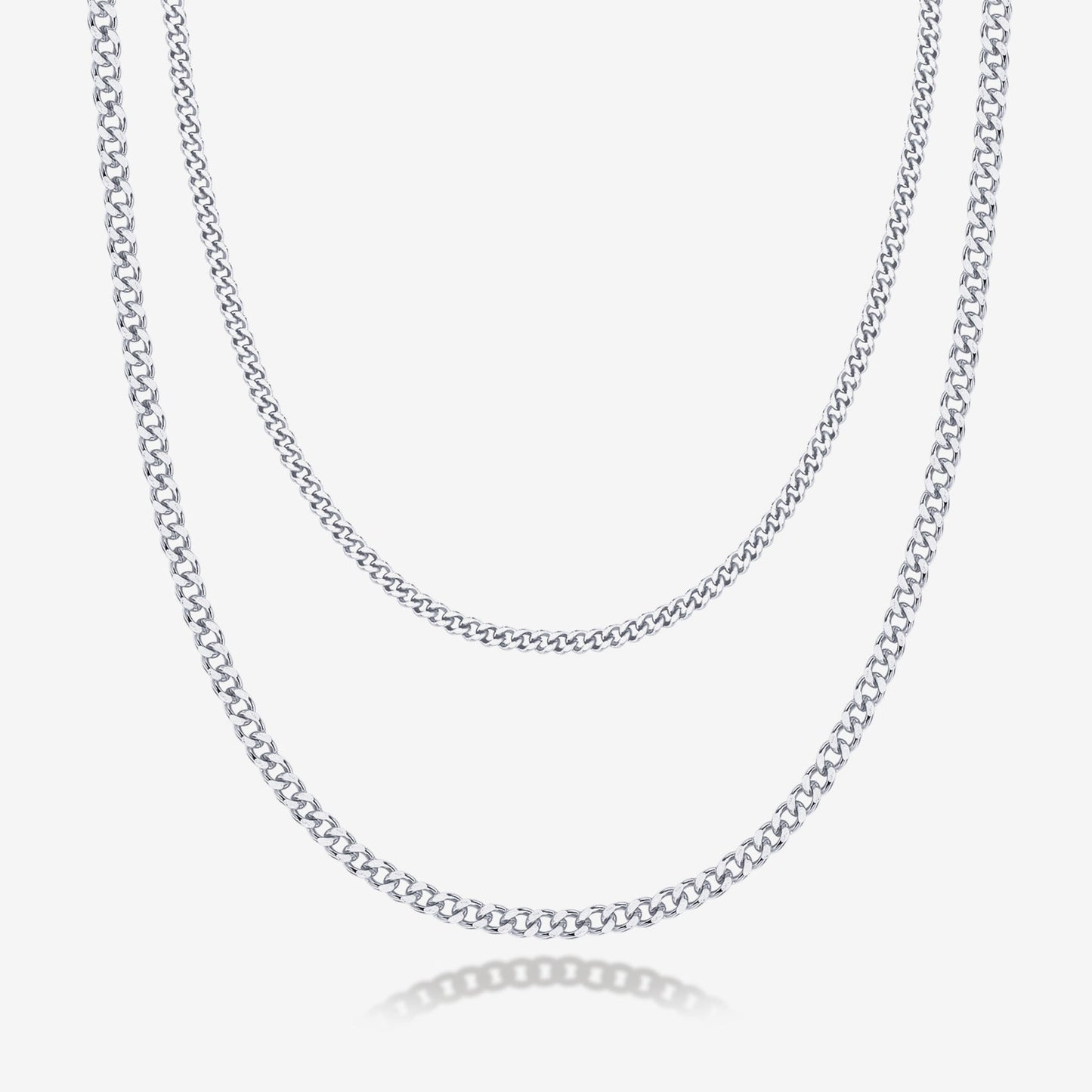 Layered Curb Link Chain Necklace