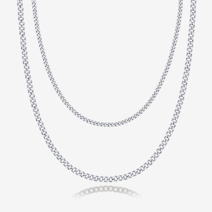 Layered Curb Link Chain Necklace