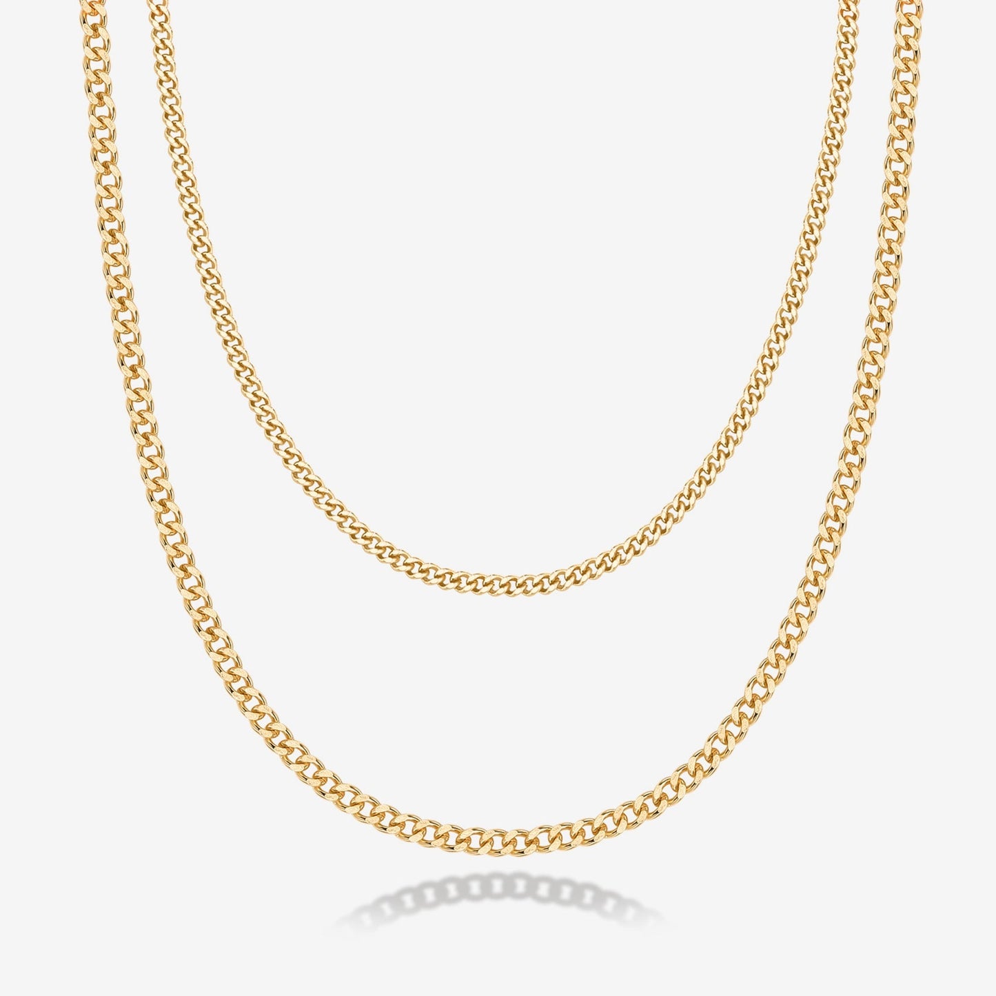 Layered Curb Link Chain Necklace