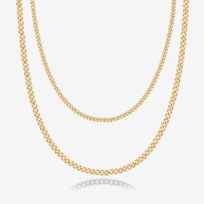 Layered Curb Link Chain Necklace