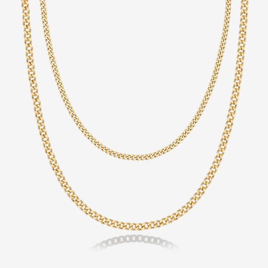 Layered Curb Link Chain Necklace