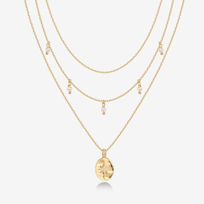 Layered North Star Pendant Necklace