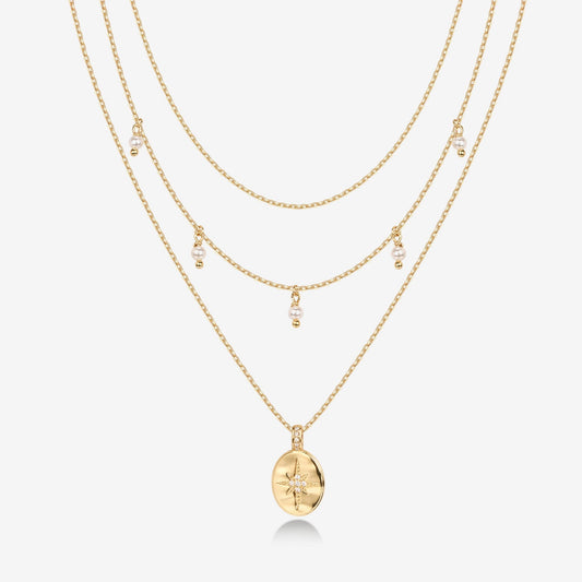 Layered North Star Pendant Necklace