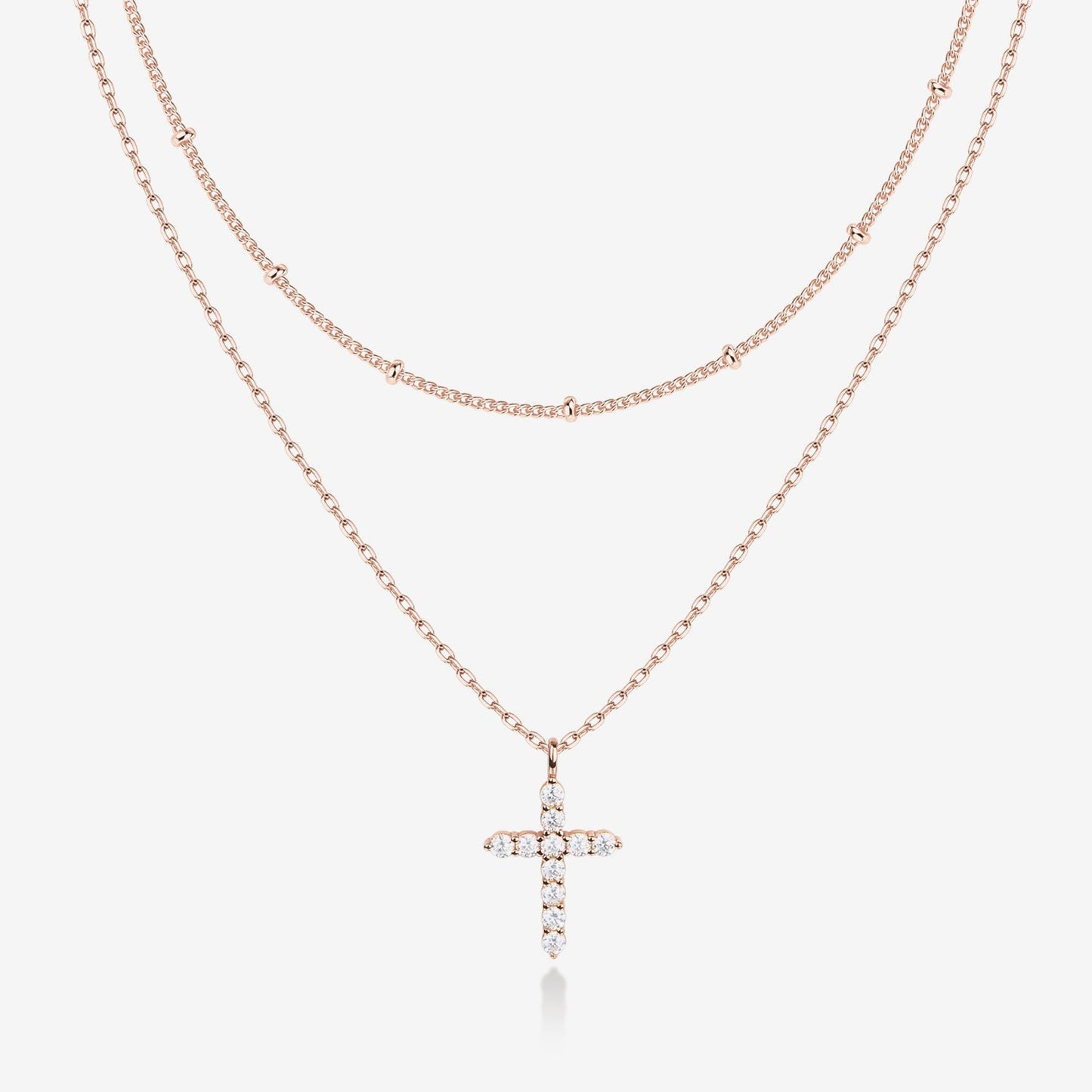 Layered Cross Pendant Necklace