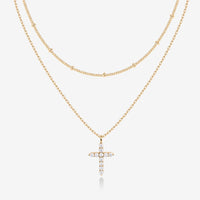 Layered Cross Pendant Necklace
