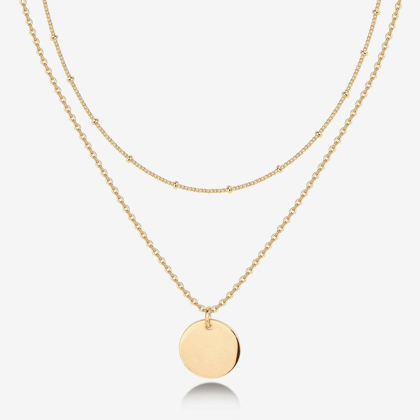 Layered Coin Pendant Necklace