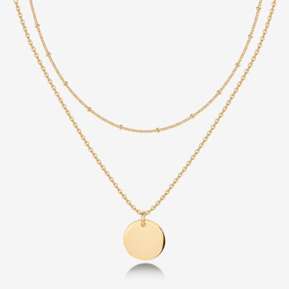 Layered Coin Pendant Necklace