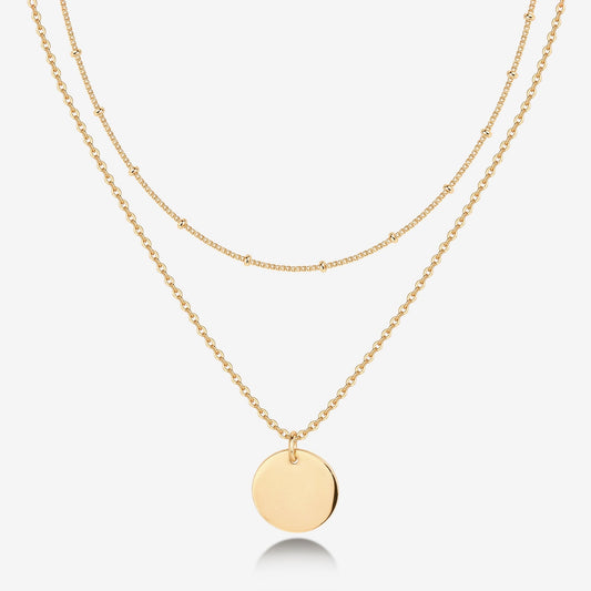Layered Coin Pendant Necklace