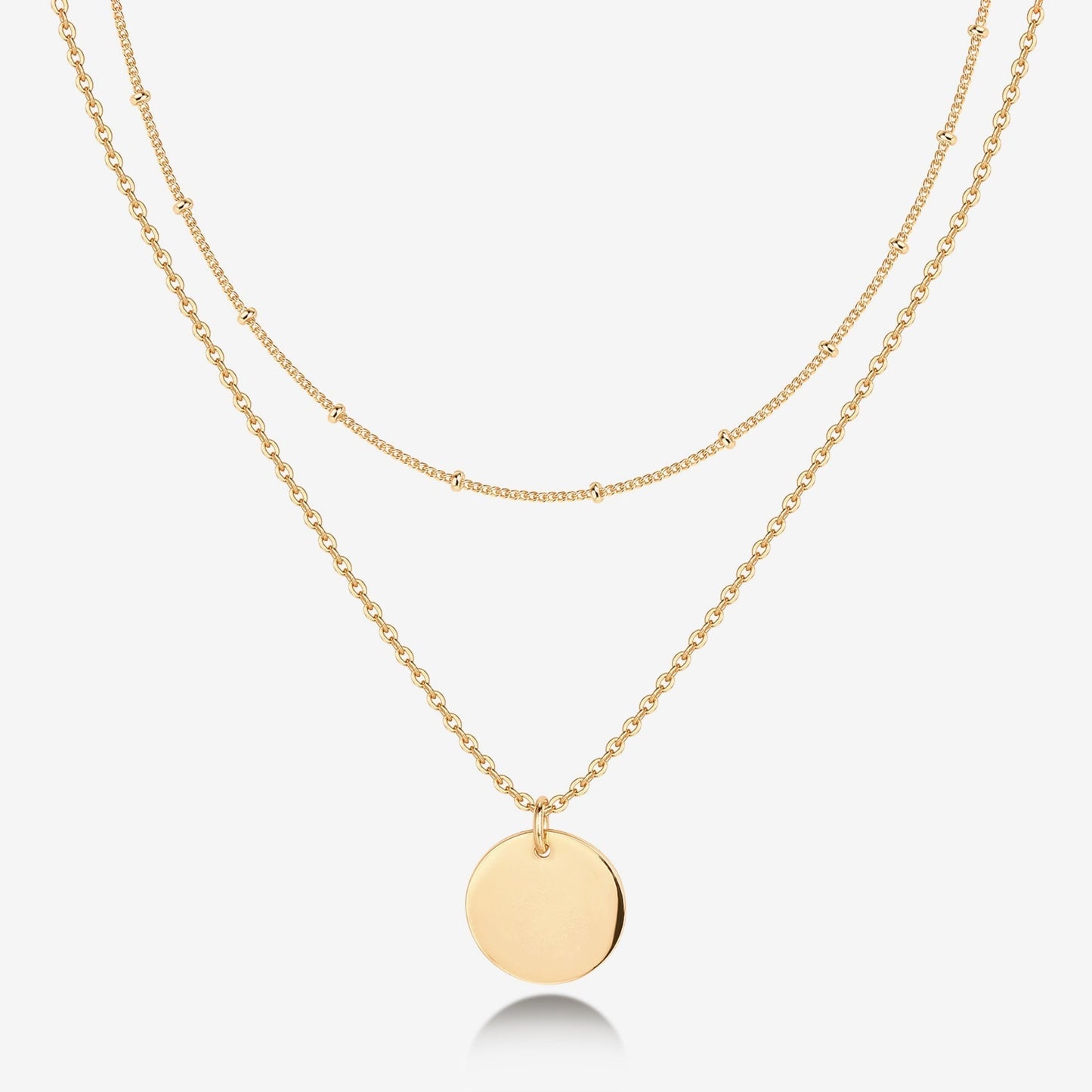 Vermeil Layered Coin Pendant Necklace
