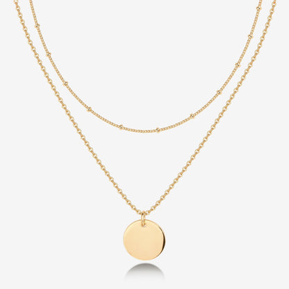 Vermeil Layered Coin Pendant Necklace