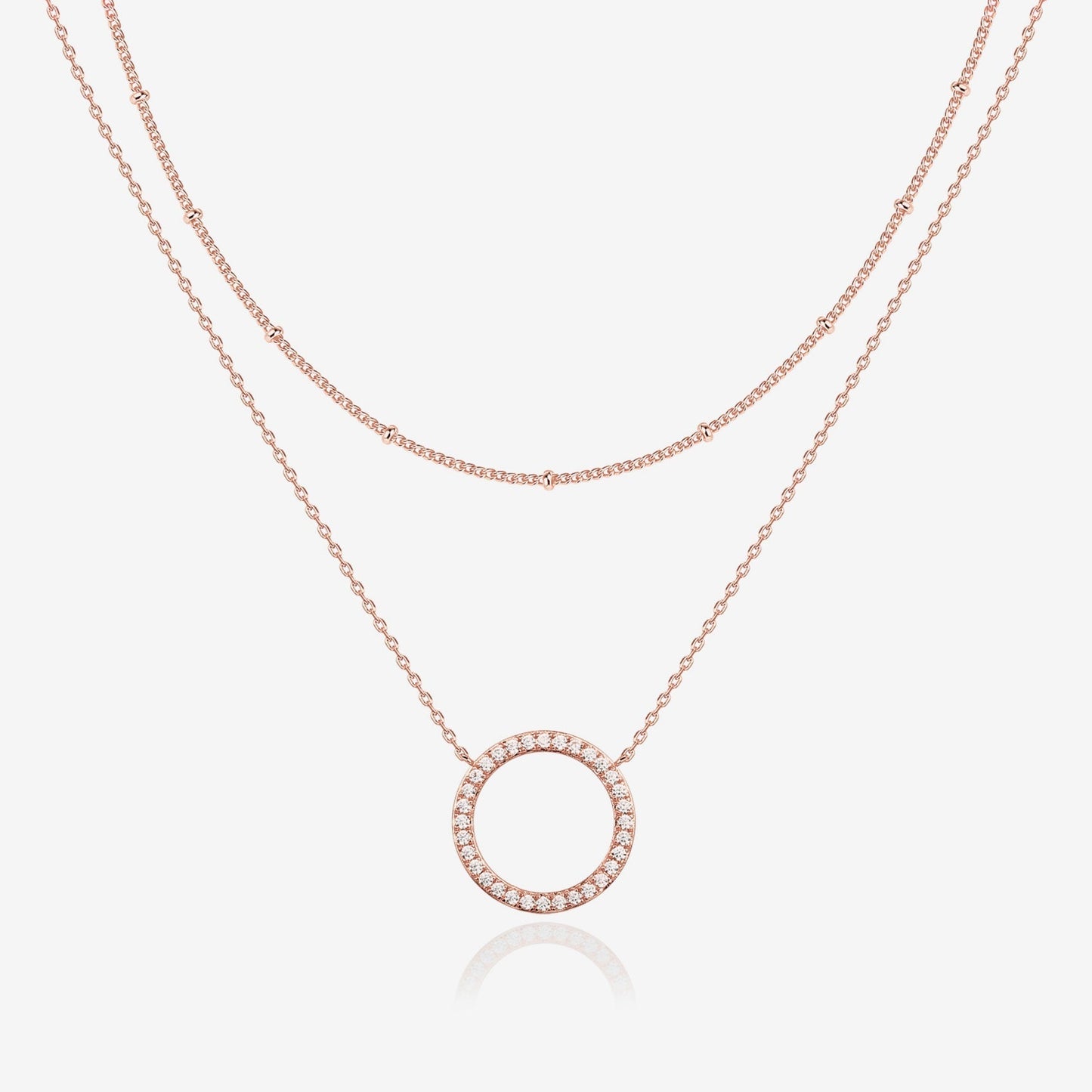 Layered Open Circle Pendant Necklace