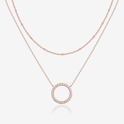 Layered Open Circle Pendant Necklace