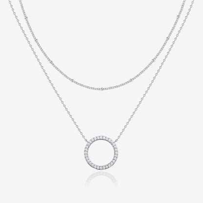 Layered Open Circle Pendant Necklace