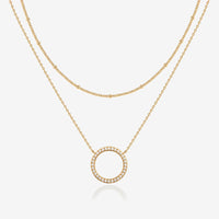 Layered Open Circle Pendant Necklace