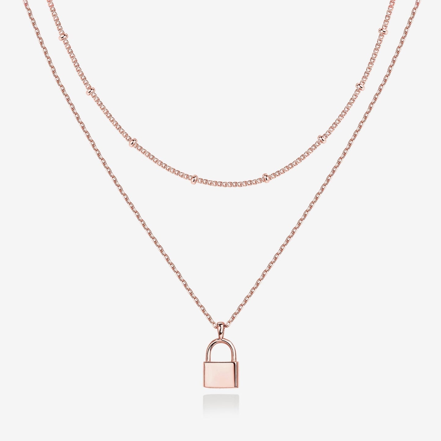 Layered Lock Pendant Necklace