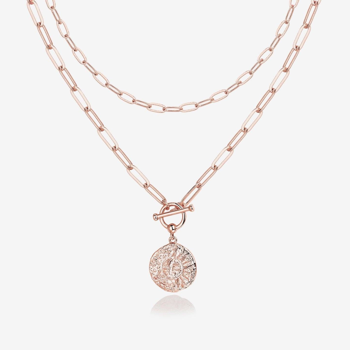 Layered Pendant Paperclip Necklace