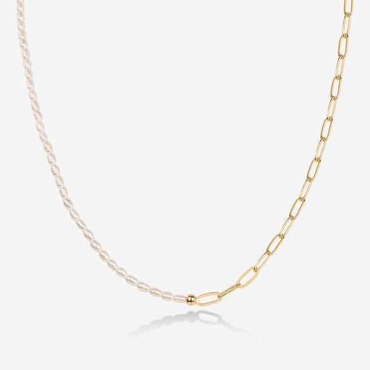 Pearl Paperclip Necklace