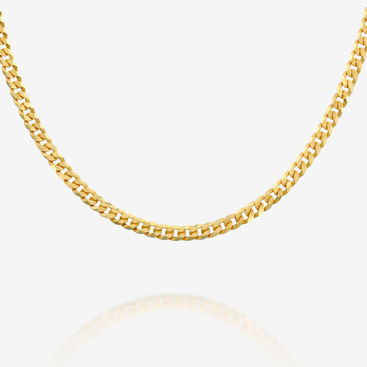 Thin Super Flat Curb Link Chain Necklace