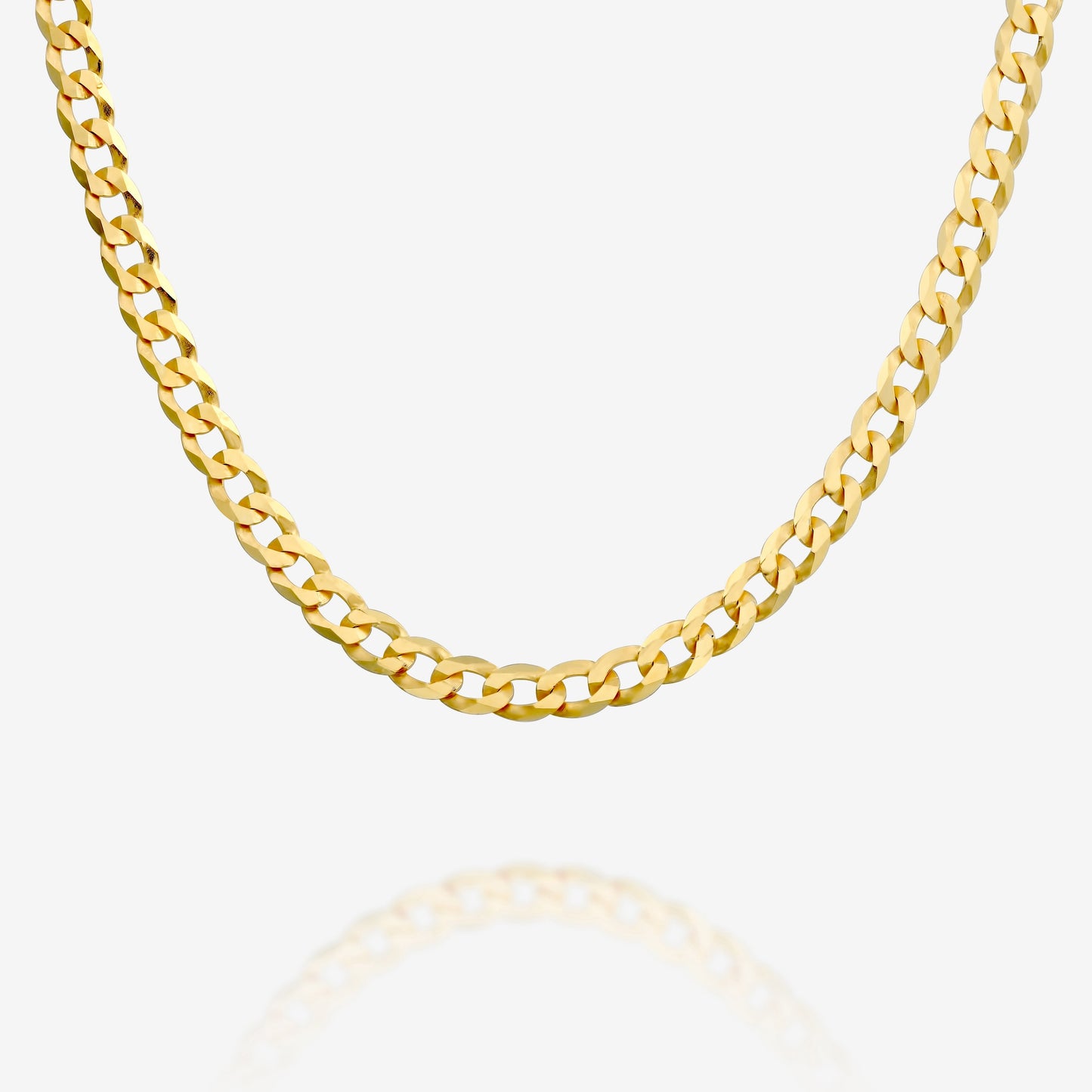 Thick Super Flat Curb Link Chain Necklace