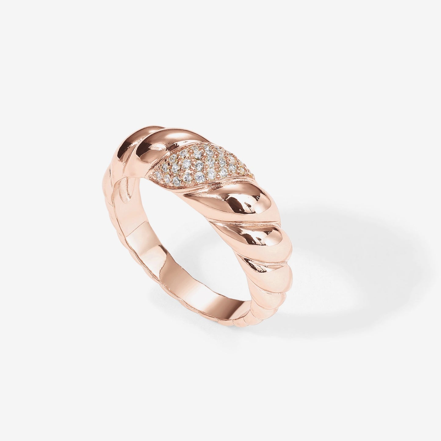 Cubic Zirconia Croissant Ring