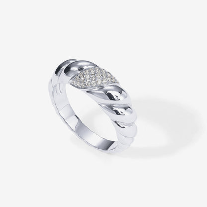 Cubic Zirconia Croissant Ring