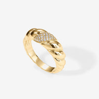Cubic Zirconia Croissant Ring