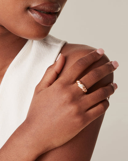 Cubic Zirconia Croissant Ring