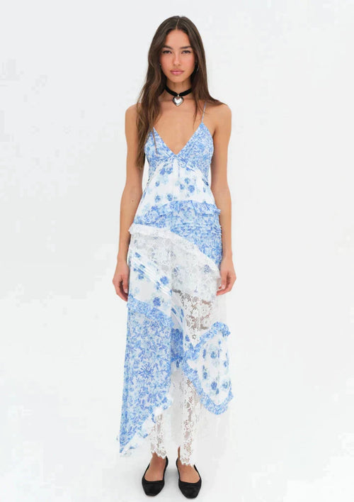 Best Revenge® Blue Rosalyn Maxi Dress