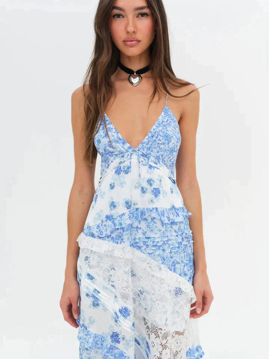 Best Revenge® Blue Rosalyn Maxi Dress