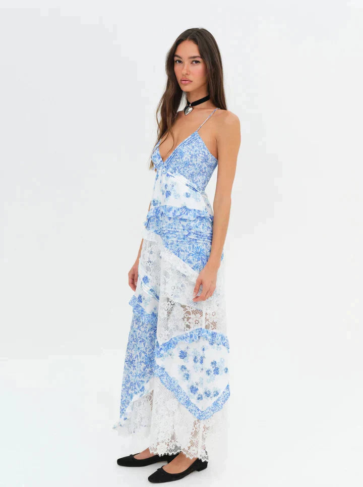 Best Revenge® Blue Rosalyn Maxi Dress