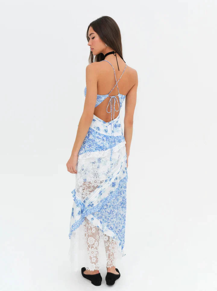 Best Revenge® Blue Rosalyn Maxi Dress