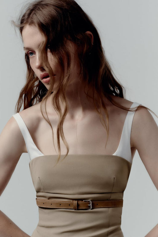 COMBINATION BELTED DRESS
