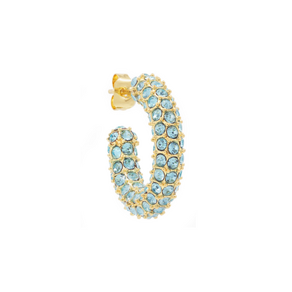 E038 'BOLD CRYSTAL HOOPS