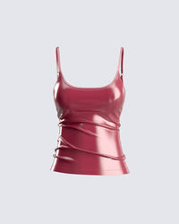 Francine Plum Vegan Leather Top