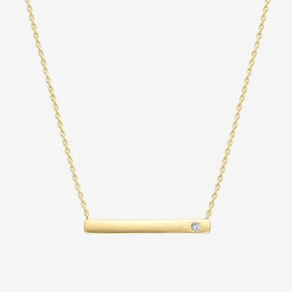 Horizontal Birthstone Bar Necklace