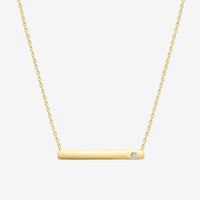 Vermeil Horizontal Birthstone Bar Necklace
