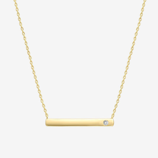 Vermeil Horizontal Birthstone Bar Necklace