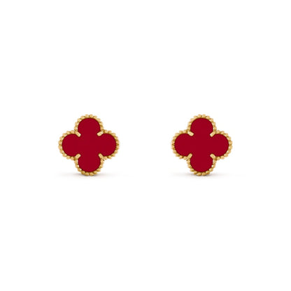 Love Clover Leaf Earstuds,925 Silver, 18k Yellow Gold Plated