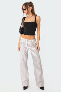 Jolene Metallic Low Rise Jeans