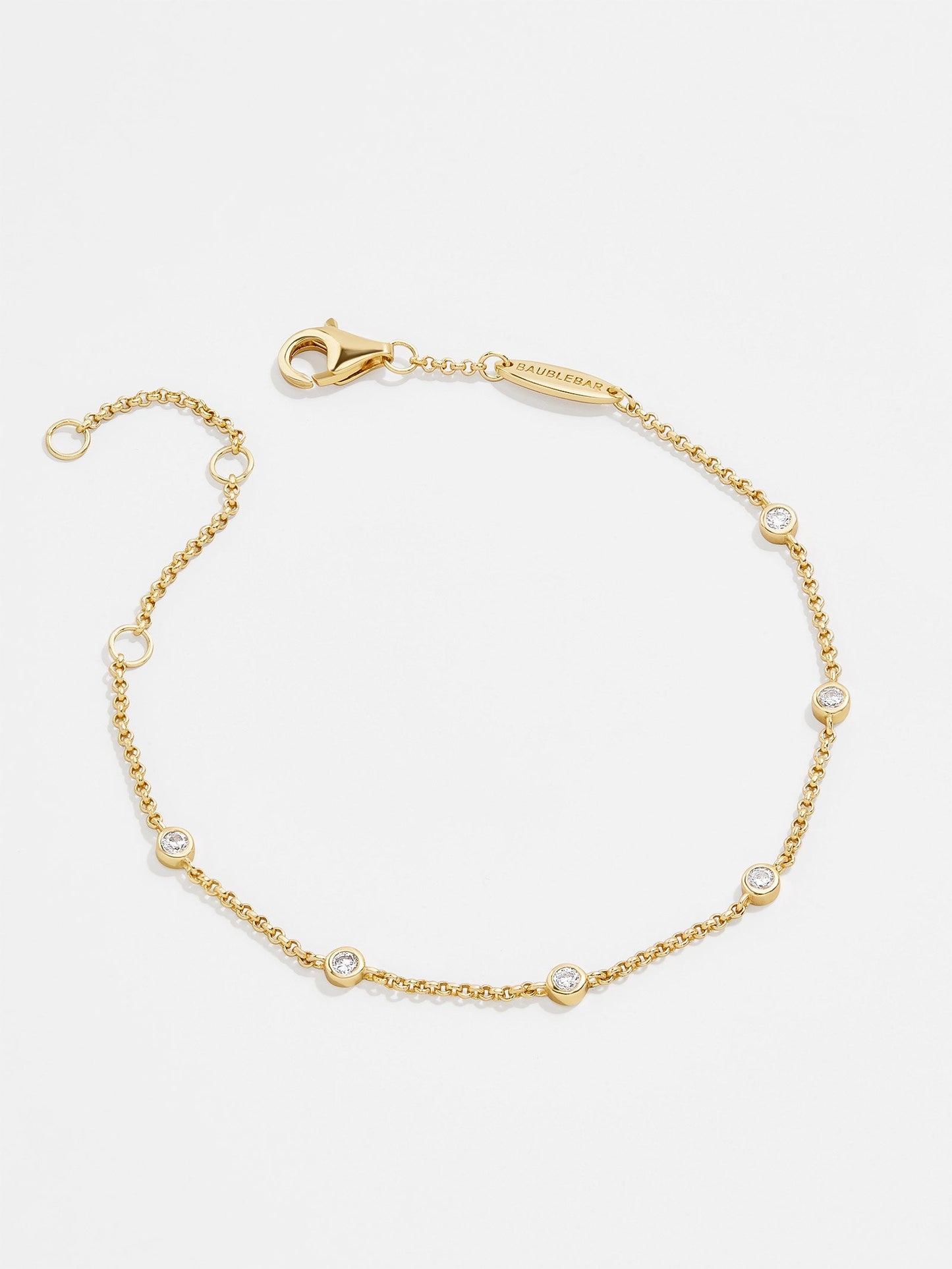 Yasmine 18K Gold Bracelet - Classic Bezel Stones