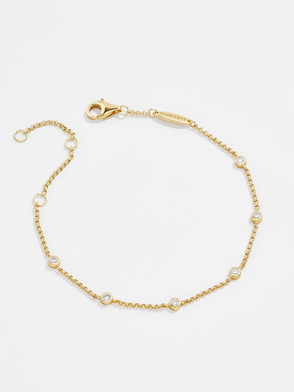 Yasmine 18K Gold Bracelet - Classic Bezel Stones