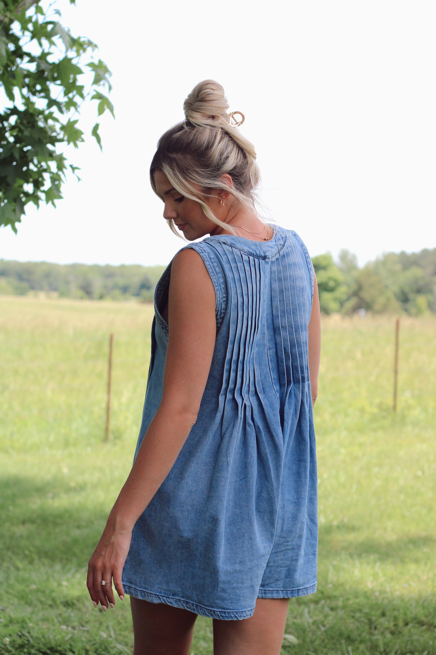 All Your'n Romper- Denim 8/2
