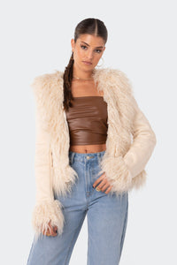 Faux Fur Trim Coat