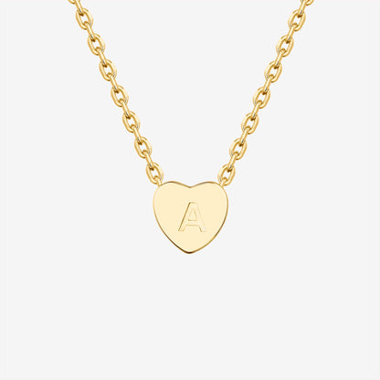 Dainty Heart Initial Necklace
