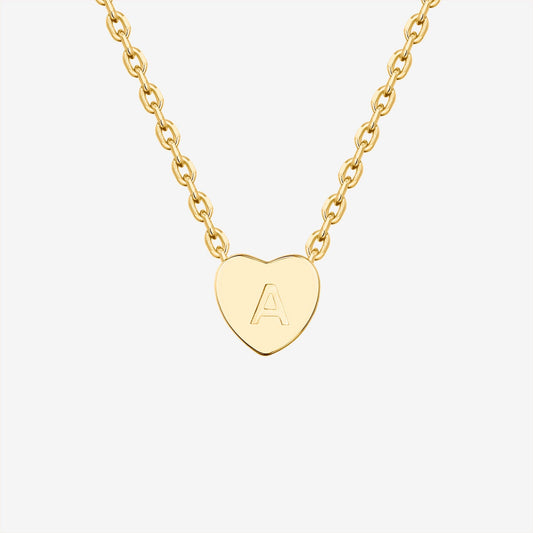 Dainty Heart Initial Necklace