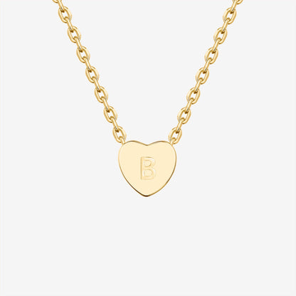 Dainty Heart Initial Necklace